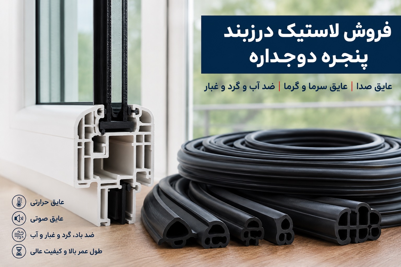 فروش لاستیک درزبند پنجره دوجداره